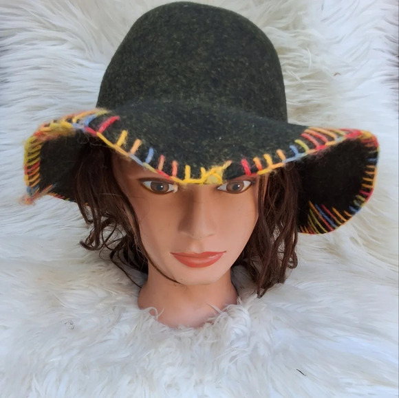 Vintage Autumn Toned wool whipstiched hat main image 9